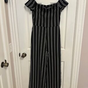 Windsor Off-Shoulder Black and White Jumpsuit